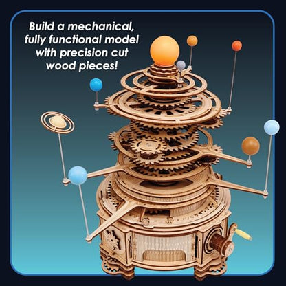 MindWare Gearjits: Solar System – Wooden 3D Building Puzzle for Teens & Adults – DIY Solar System Model – Fun for Parents Too! – Great STEAM Gifts for Ages 12+