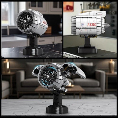 HIGH GODO Aircraft Engine Building Kit that Works, Aircraft Turbofan Engine Model Kit with Motor, Build Your Own Engine Kit, STEM Project for Teens Adults 14+ (1786 PCS)