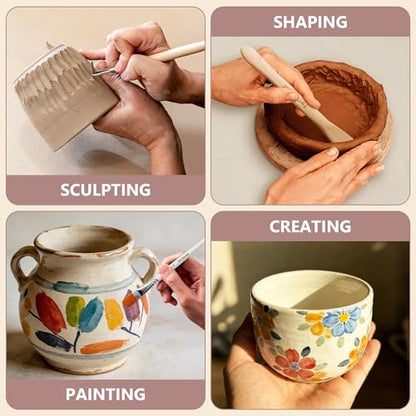 Air Dry Clay Kit for Adults - Complete Pottery Starter Set with Tools