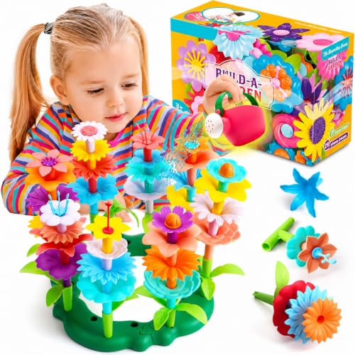 FUNZBO Flower Garden Building Toys Set - STEM Montessori Toys for Girls - size: Starter Set - 46pcs