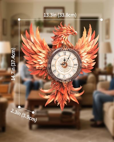 3D Puzzles for Adults-Wooden Fire Phoenix Clock Puzzle DIY Clock Model Kit