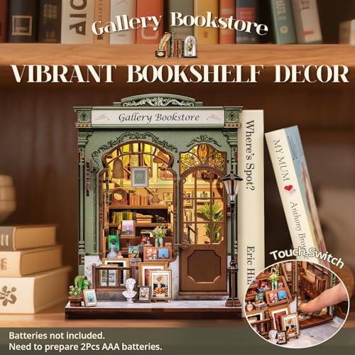 Cutefun Book Nook Kit - DIY Miniature Dollhouse Kit for Adults and Teens - color: Gallery Bookstore