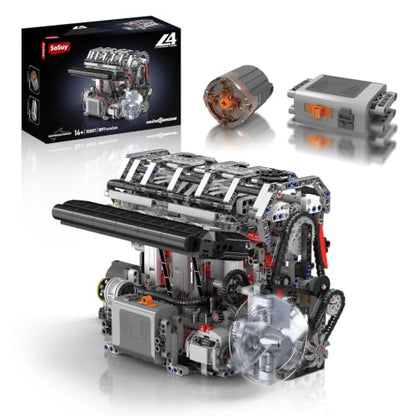 Sosuy L4 Car Engine Model Kit Mini Motor Building Blocks Sets that can Runs - color: L4 Engine