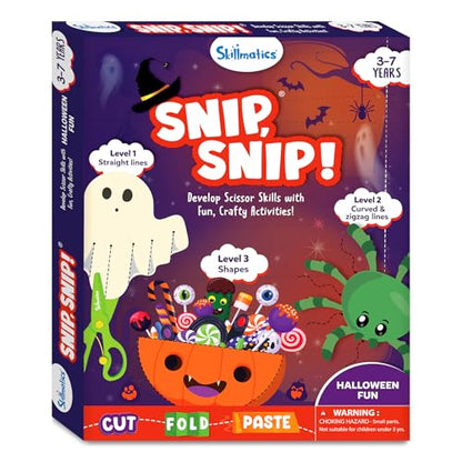 Skillmatics Snip Snip Halloween Craft, Scissor Skills, Felt Kits for Kids - style: 1. Halloween Fun