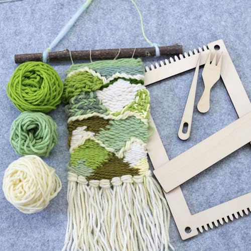 HAND U JOURNEY Medium Rectangle Weaving Loom Kit, 2 Sizes with Tools - size: 7.9''x11.8'' &5.3''x7.8''