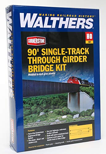Walthers Cornerstone 90' Single-Track Railroad Through Girder Bridge 933-4503 HO Scale Model Railroad - Structure Kit - style: 90' Single-Track Railroad Through Girder Bridge
