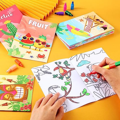 BenLouis 24 Pcs Summer Mini Coloring Books for Kids Party Favors - style: Summer