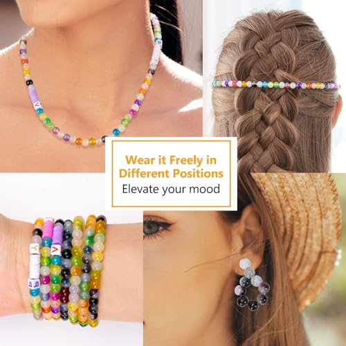 XSEINO About 1200+ pcs 6mm Glass Beads Bracelet Making Kit Black and White - color: BlackWhite Bi-Color Fusion Series