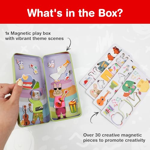 Magnetic Puzzle Box for Kids Ages 3-5, Music Travel Puzzle Game - color: Animal & Music