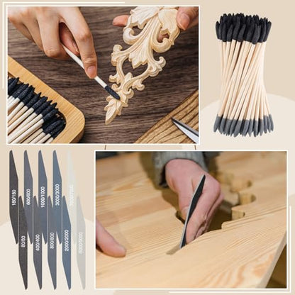 Wonderjune 40 Pcs Model Sanding Sticks Set, Low and High Grits