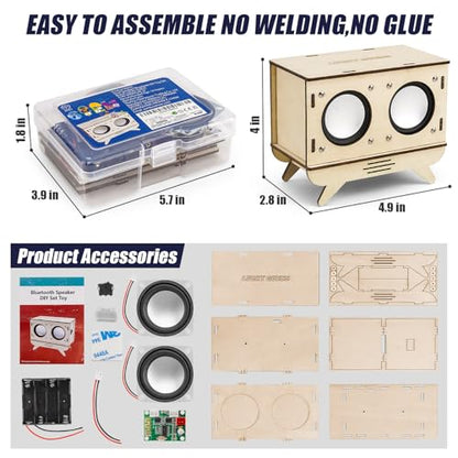 LUCKY GUESS STEM Projects Bluetooth Speaker Toy Set DIY Electronics Kit - style: Dual Speakers Bluetooth DIY Set