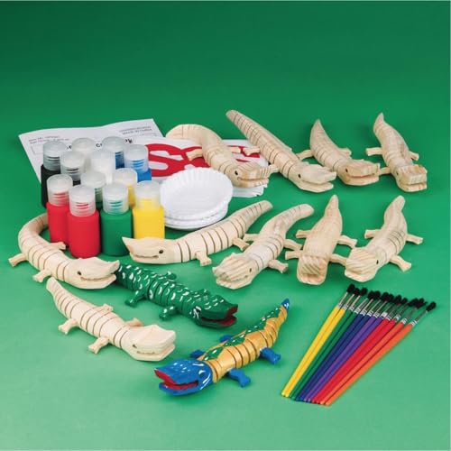 Flexible Wood Crocodile Craft Kit Pk12