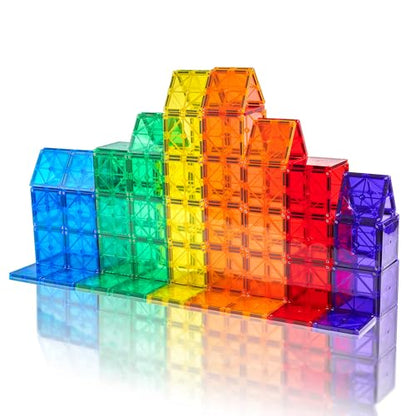 Playmags Magnetic Tiles, 30-Piece Magnet Squares Expansion Set, Construction Building Blocks, Starter Set for Kids Ages 3+ - style: 30 Piece Square Set
