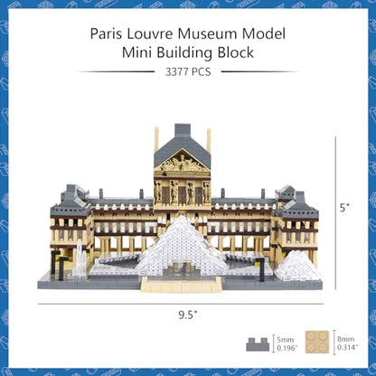 Architecture Louvre Micro Building Blocks Set, 3377 PCS World Famous Architectural Model Educational Toys Building Bricks - color: Louvre