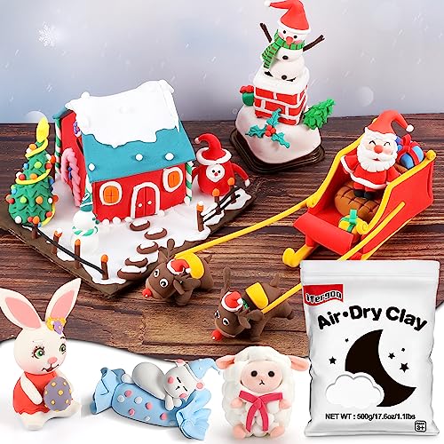 ifergoo 500g White Air Dry Clay, 1.1LBS DIY Creative Modeling Clay for Kids - color: White/500g