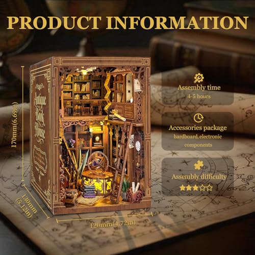 Book Nook Kit DIY Miniature House 3D Wooden Puzzle - Myriad Books House - color: Myriad Books House