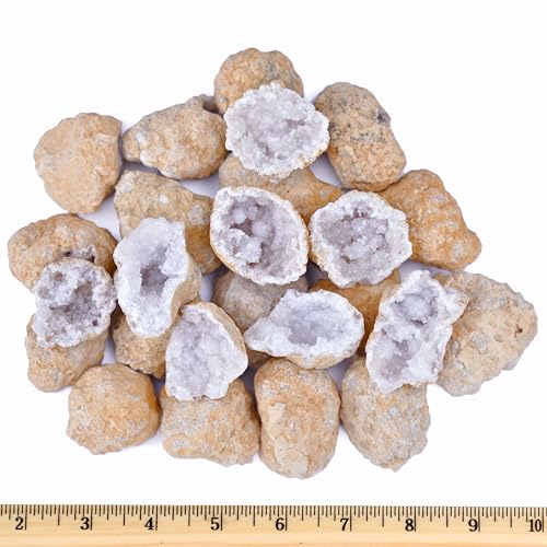 Break Your Own Geodes Kit, 25 Moroccan Geodes 1-1.5", 90% Hollow, Crack Open & Discover Surprise Crystals Inside – Educational Geology Kit, Instructions Included, Party Favors (Small 1–1.5") - size: SMALL (1.0"-1.5")