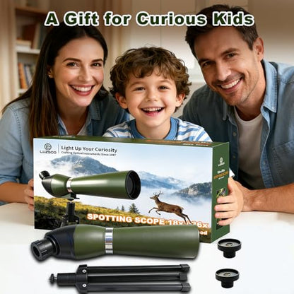 Kids Spotting Scope for Bird Watching, 18X & 36X Beginner Scope for Nature Exploration, STEM Outdoor Gift for Boys & Girls Ages 6-12, Tabletop Tripod, Educational Birthday