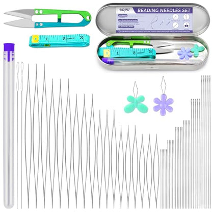 UOOU 86 Pcs Beading Needle Set, 6 Sizes Beading Needles for Seed Beads