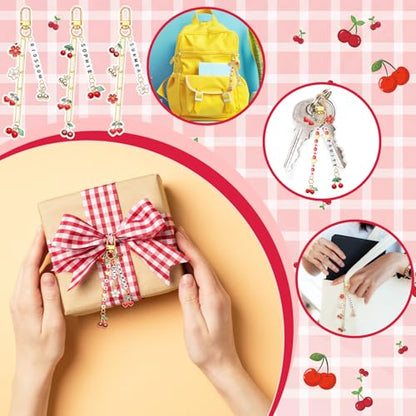 CraftyDream 558 Pcs Cherry Charm Keychain Making Kit DIY Crafts - style: Cherry