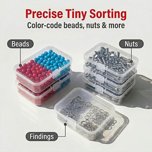 LJY 38 Clear Plastic Boxes, 2 Sizes for Hardware