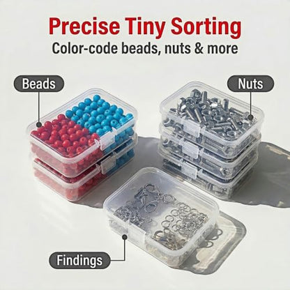 LJY 38 Clear Plastic Boxes, 2 Sizes for Hardware