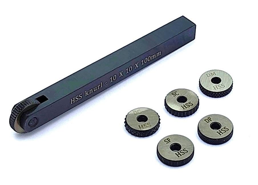 New Single wheel knurling tool holder with 5 spare HSS knurls (10 x 10 x 100 mm) - style: Knurling Tool 5 spare (10 x 10 x 100 mm)