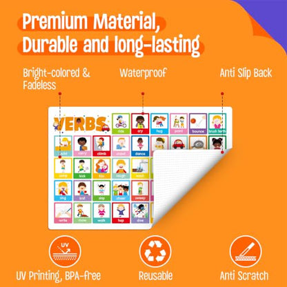 Non-Slip Placemats Washable Table Mat for Kids, 6 Pack - style: CVC, CVCC & CCVC Words