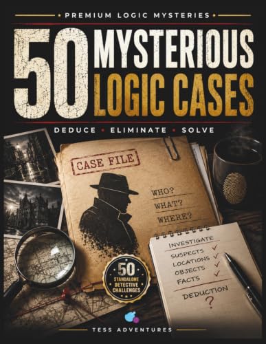 50 Premium Logic Mysterious Logic Cases: Detective Deduction Puzzles with Suspects, Clues, Evidence, Crime Scenes and Challenging Whodunit Brain Teasers