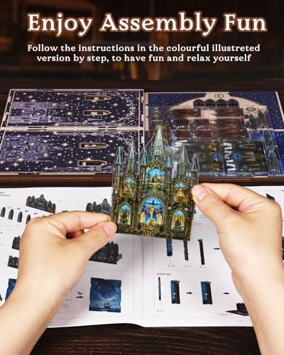 MiniCity Notre-Dame Basilica Book Nook Kit, DIY Miniature House for Adults - color: Duomo Di Mliano