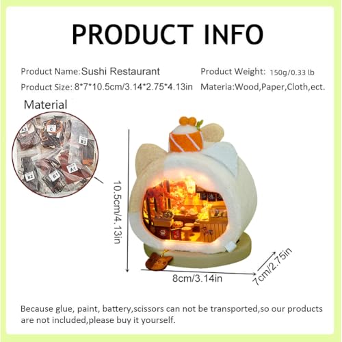 3D Wooden Book Stand Puzzle DIY Dollhouse Wood Nook Model Building Kit with LED Light for Adults to Build Creativity Christmas Halloween - color: F