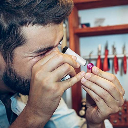 TEKCOPLUS Handheld Diffraction Spectroscope, Precise Small Diffraction Spectrometer Jewelers Eye Loupe Jewelry Magnifier for Gemstone Gem Gemology Gemological 55 mm Length Analysis Kit