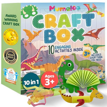Mumaloo Kids Craft Kit – 10 Dinosaur Art Activities, Ages 4–8 - color: Dinosaur