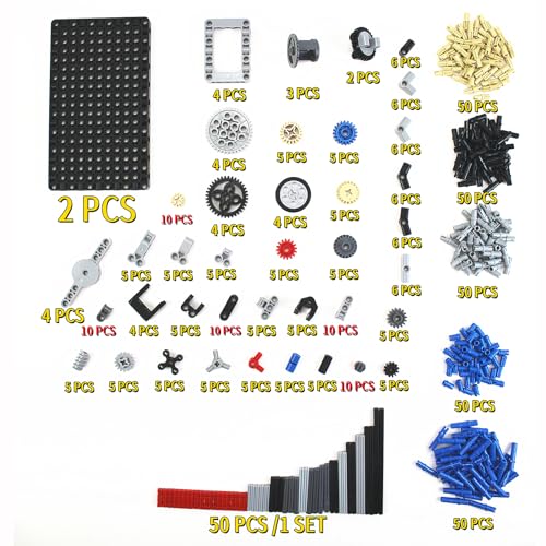 510 Pcs Technical Block Technical Parts Pieces Sets Liftarm Beams Bricks Bulk Axles Pins Panels Frame Beams Connectors MOC Buildings Compatible with Major Brands Toys for Boys Adults - style: MA520