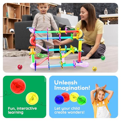 PicassoTiles Marbles for Magnetic Block Tiles Race Track Building Maze Set - color: 8 Piece Marbles for Marble Run