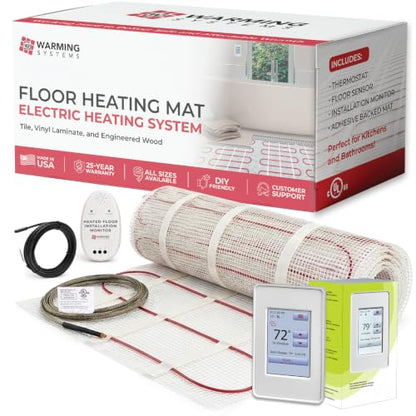 100 Sq Ft 120V Electric Floor Heating System Mat Kit - size: 100 Sq Ft (120 Volt)