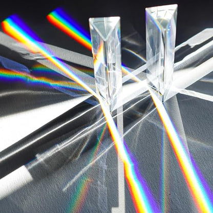 4pcs 6 inch Clear Optical Lens Glass Triangular Prism for Photography - size: 6 inch