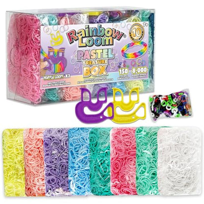 Rainbow Loom Treasure Box Pastel Edition - 8,000 Rubber Bands & 2 Happy - style: Pastel