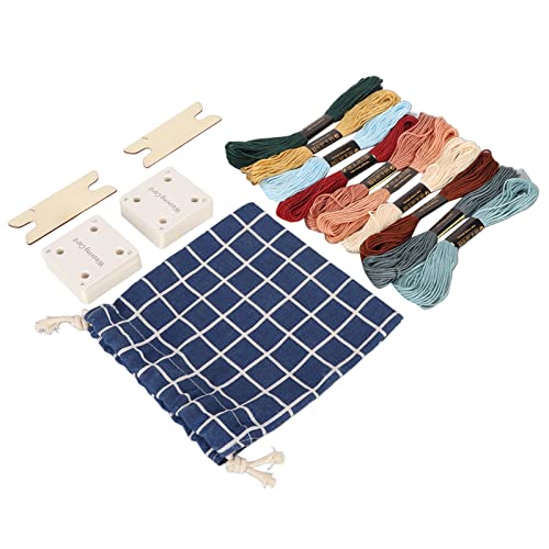 Pwshymi 30pcs Weaving Cards Set, Lightweight Portable Tablet Cards with Embroidery Thread Shuttle for DIY Crafts Scarf, Weaving Supplies Tablet Weaving Cards Herramientas y