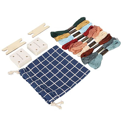 Pwshymi 30pcs Weaving Cards Set, Lightweight Portable Tablet Cards with Embroidery Thread Shuttle for DIY Crafts Scarf, Weaving Supplies Tablet Weaving Cards Herramientas y