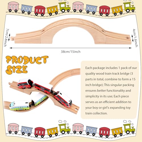 Kigley Wooden Train Track Expansion Accessories Bridge Set