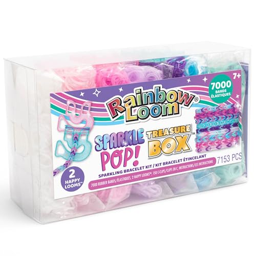 Rainbow Loom Treasure Box Sparkle Pop Edition DIY Bracelet Kit, 7000 Bands