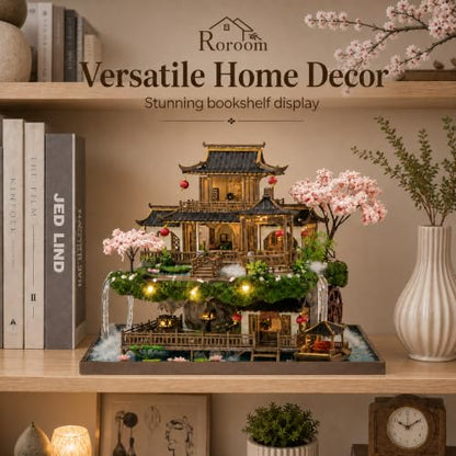 Roroom DIY Miniature House Kit, Fairyland Pavilion Dollhouse Kit - color: Upgraded Version of the Fairyland