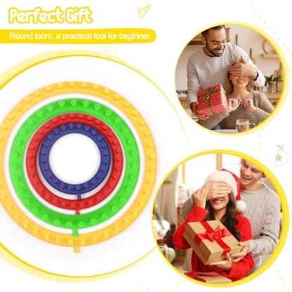 Katech Round Knitting Looms Set 29 cm Diameter Yellow Plastic Weaving Looms Scarf Hats Making Tools DIY Crocheting Handmade Craft Kit with a Crochet Hook and Needle for Knitting Lovers (Yellow) - color: Yellow (29 cm / 11.4 inch)