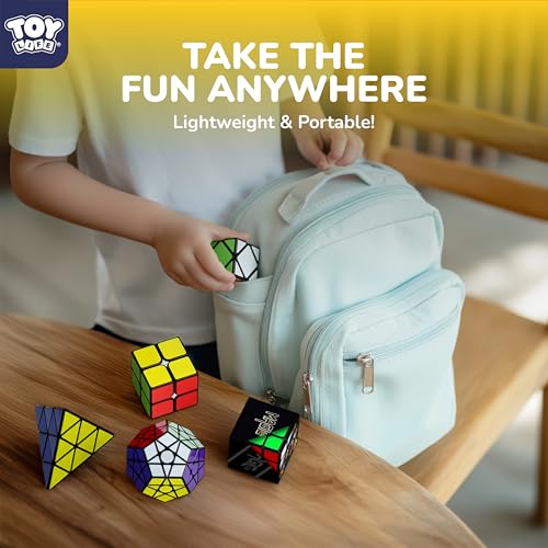 STEAM Life Speed Cube Set 5 Pack Magic Cube | Includes Speed Cubes 3x3, 2x2 Speed Cube, Pyramid Cube, Megaminx Cube Puzzle Cube Bundle for Kids & Adults - color: 5 Pack Cubes