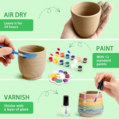 Pottery Wheel for Kids, Dino Craft Kit Arts and Crafts for Kids Ages 6-12 - color: green
