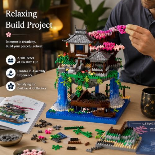 Cherry Blossom Treehouse Micro Mini Building Block Sets 2500 Pcs - color: Brown01