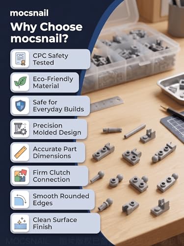 88 PCS Small Ball and Socket Joints Pieces Compatible with Lego Pieces, Light Gray 10 Sizes Ball Joint Socket Connectors, Figure Limb Building Blocks Bulk, Universal Joint Axle MOC Parts - color: Lightgray