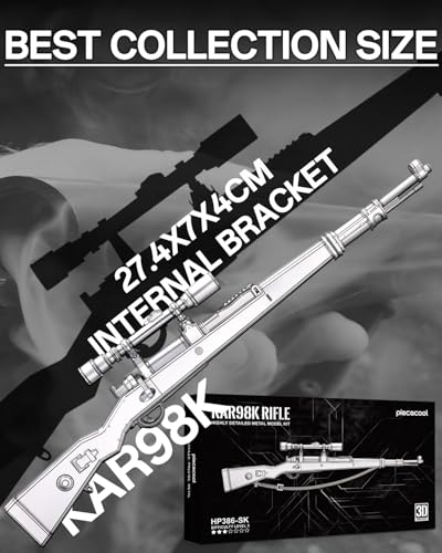 Piececool 3D Metal Puzzles for Adults, Kar98K Rifle Gun Model Building Kits Brain Teaser DIY 3D Metal Puzzles for Teens for Christmas Birthday New Year - color: Kar98k