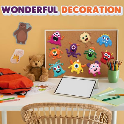 Monster Craft Sewing Kit for Kids - Sewing Craft Kit with 12 Monster Characters, 6 Child-Friendly Needles, 7 Thread Bundles, 1 Bag of Stuffing, and Scissors - Sewing Craft Ages 5 6 7 8 9 10+